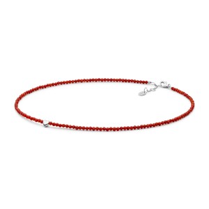 Colier coral rosu cu inima de argint DiAmanti 242-04-G (Argint 925‰ 1,1 g.)